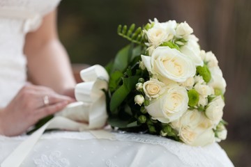 Obraz na płótnie Canvas Bride, dress, flower.