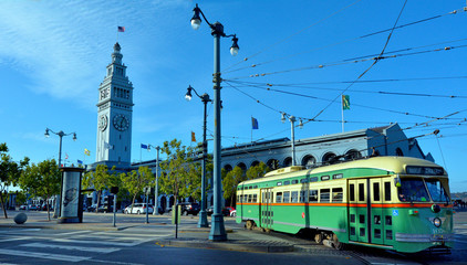 One of San Francisco's original double-ended PCC streetcars, in