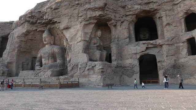 visiting the yungang grottoes in datong china
