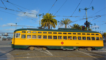 Fototapeta na wymiar PCC - Presidents Conference Committee streetcar tram in San Fran