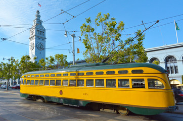 One of San Francisco's original double-ended PCC streetcars, in