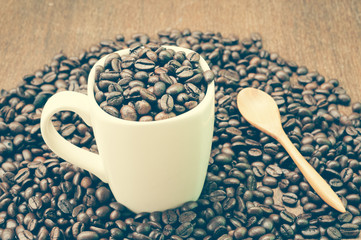 Coffee with filter effect retro vintage style