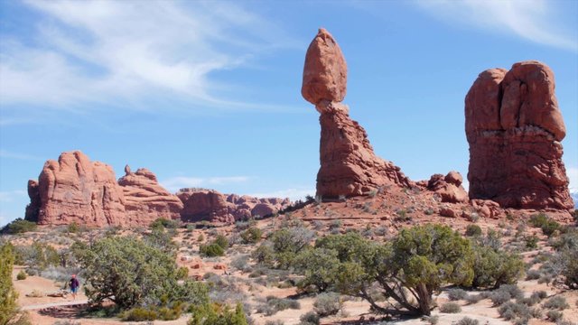 The balancing rock in Arches National Park Utah