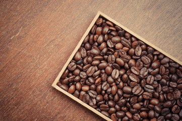 Coffee Beans with filter effect retro vintage style