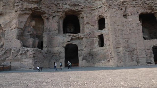 visiting the yungang grottoes at datong china