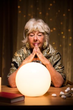 Fortune teller using magic ball