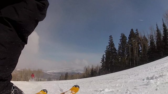 trick skiing in circles