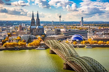 Tuinposter Aerial view of Cologne © sborisov