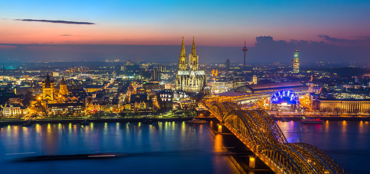 Cologne at dusk