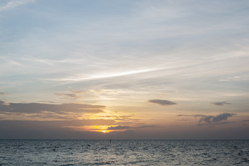 Sea and twilight sky