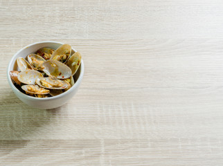 Stir fried clams with roasted chili paste, Thai food