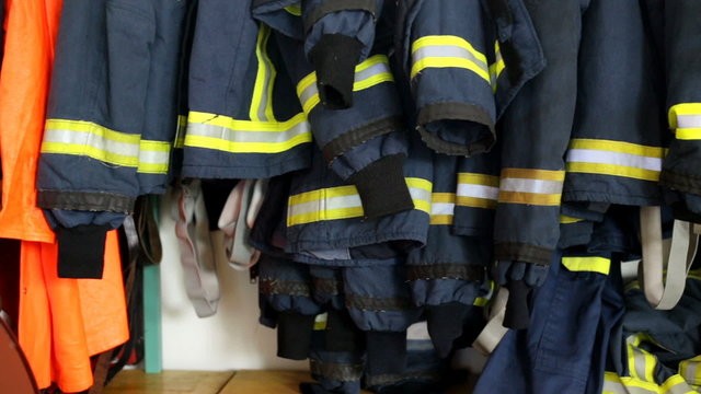 Sliding over fireman clothing