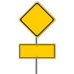 Warning road sign