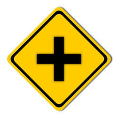 Warning Cross Road road sign