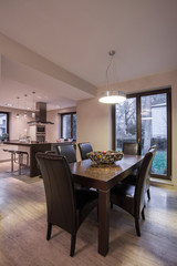 Wooden dining table