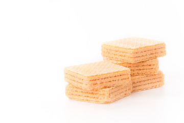 orange wafer on white background
