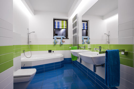 Modern Colorful Bathroom Interior