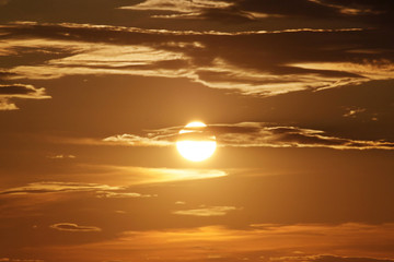 sunset in golden colors