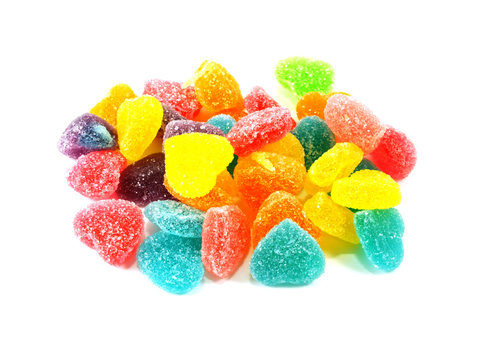 assortment of colorful fruit jelly candy
