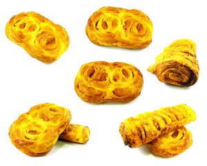 raisin danish pastry isolated on white background