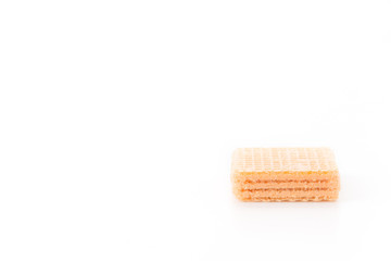 orange wafer on white background