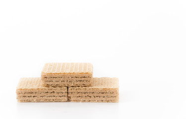 coffee wafer on white background