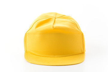 yellow cap on white background