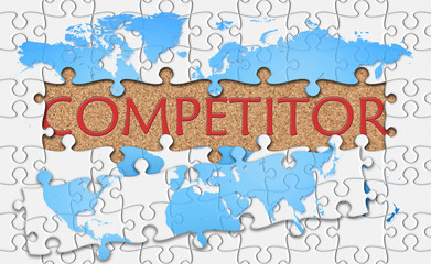 Jigsaw puzzle reveal  word competitor