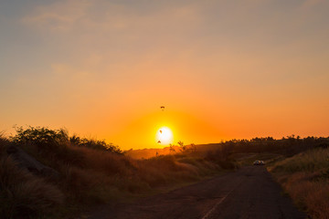 coucher de soleil, île de la Réunion