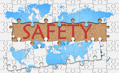 Jigsaw puzzle reveal  word safety