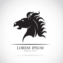 Vector image of a horse head on white background