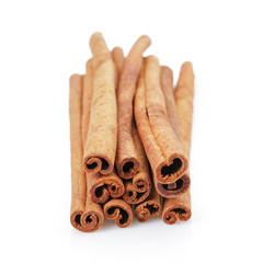 Cinnamon sticks isolated on white