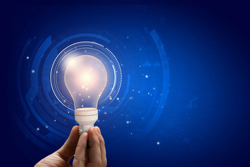 Light bulb in hand