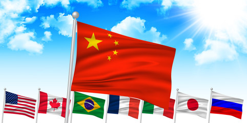 中国　 国旗　背景