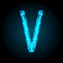 Fototapeta premium Alphabets of blue glittering stars of Illustration 