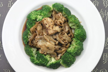 Broccoli with mushrooms