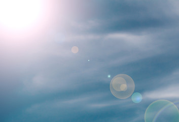 blue sky and sun