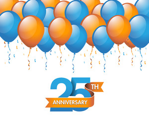 anniversary modern logo balloon background 25