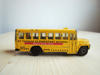 Fototapeta na wymiar School bus toy mode