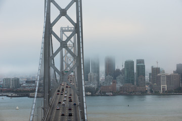 Fototapeta premium Downtown San Francisco with fog