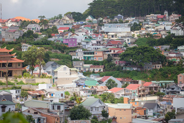 Naklejka premium View of Dalat city ( Lam Dong province, Central Highlands region