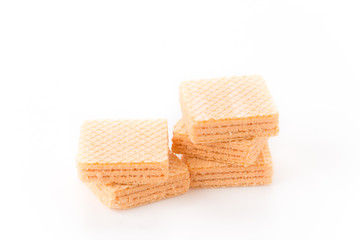 orange wafer on white background
