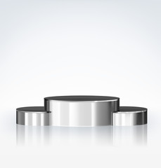 Winners podium isolated on grey background. Vector illustration
