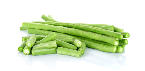 Long bean isolated on the white background