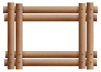 Wood frame isolated on white