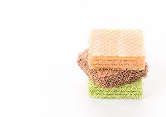 colorful wafer on white background