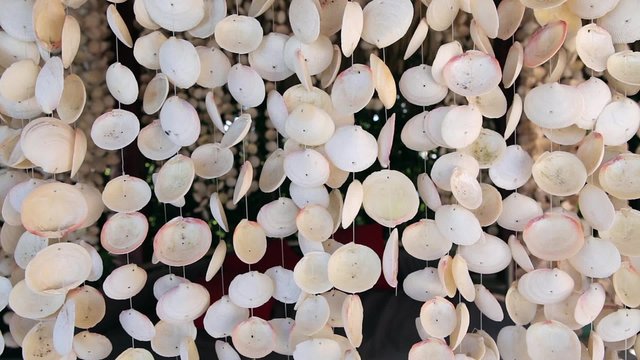 Curtains made of seashells
