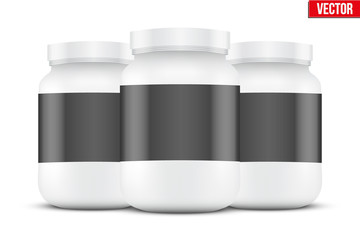 Mockup Background of Sport Nutrition Container. Whey Protein and