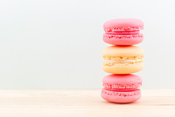 Sweet and colourful french macaron .