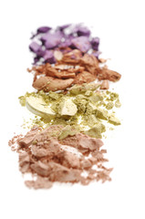 Eyeshadow mixed on a white background